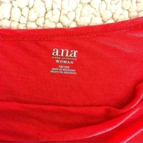 A.N.A. Coral Banded Bottom Braid Strap Scoop Neck Short Sleeve Rayon Top Size 1X - Picture 11 of 14